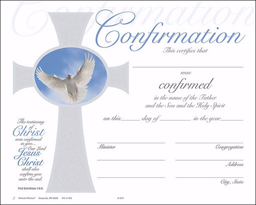 Certificate-Confirmation Art Foil (8 x 10) (Pack Of 6) (Pkg-6)