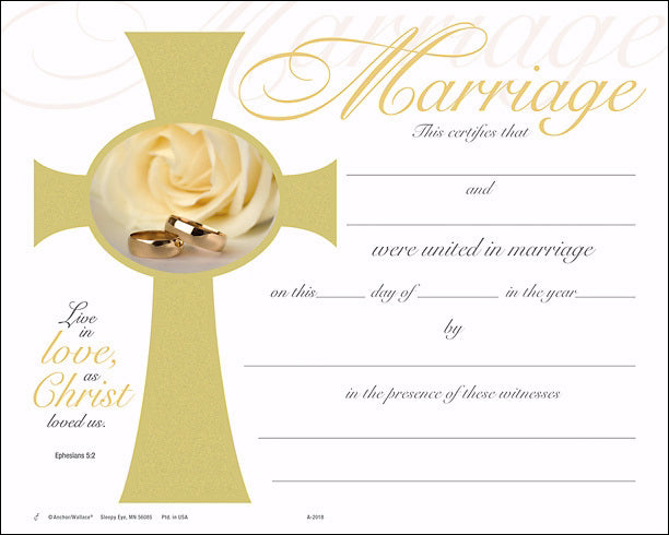 Certificate-Wedding Art Foil (8 x 10) (Pack Of 6) (Pkg-6)