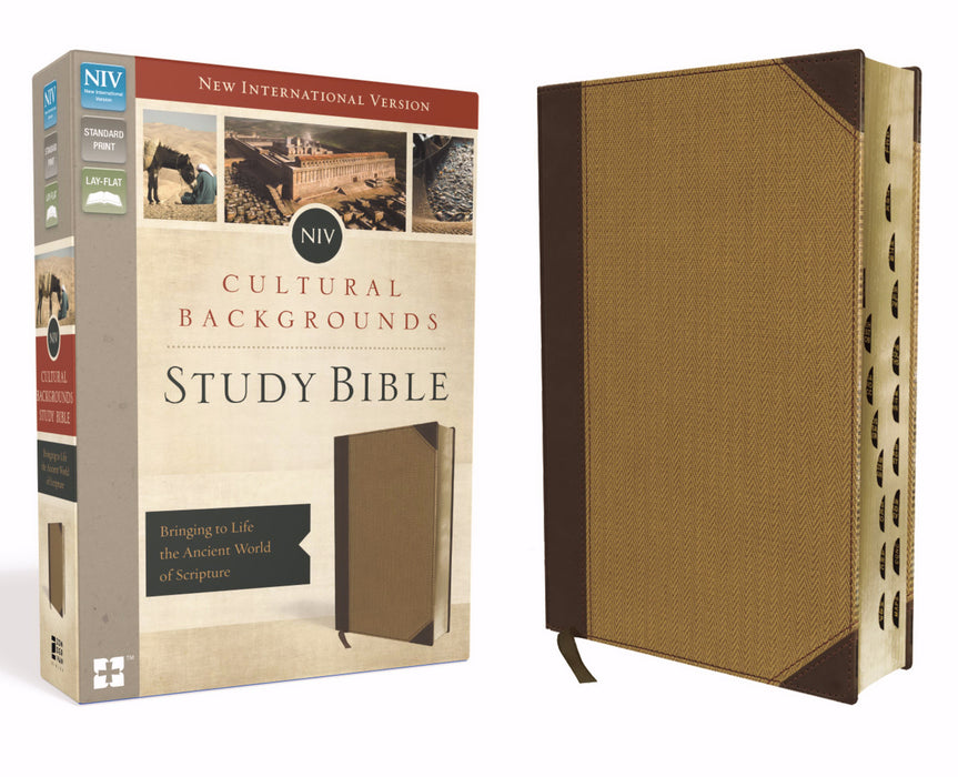 NIV Cultural Backgrounds Study Bible-Brown/Tan Duo-Tone Indexed