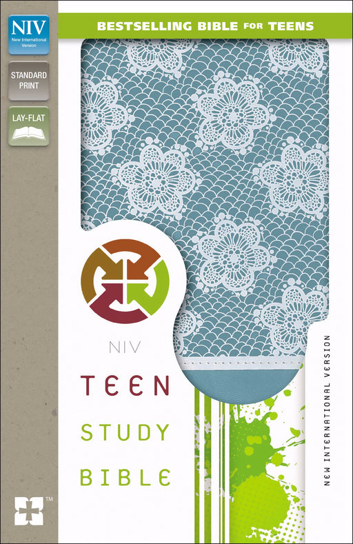 NIV Teen Study Bible-Teal w/Lace Duo-Tone