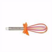 Whisk-Orange & Pink-Stainless Steel/Silicone w/Bow (9.5")