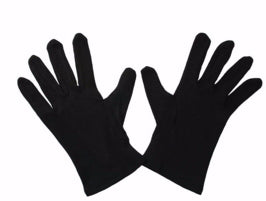 Gloves-Black Cotton-Medium