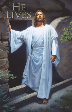Bulletin-He Lives/Triumphant Christ Artwork (Easter)-Legal Size (Pack Of 50) (Pkg-50)