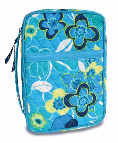 Bible Cover-Quilted-Blue Blossoms-Large