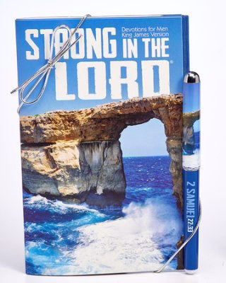Gift Set-Strong In The Lord Devotional Book & Pen (2 Samuel 22:33)