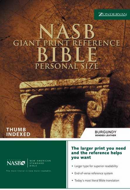 NASB Giant Print Reference Bible/Personal Size-Burgundy Bonded Leather Indexed