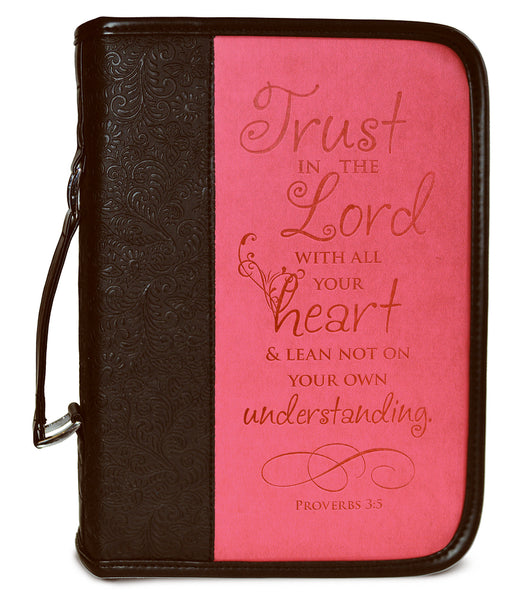Bible Cover-Heat Stamp TRUST-Black/Pink-Large