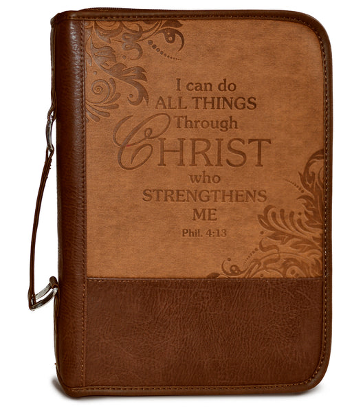 Bible Cover-Heat Stamp I CAN-Brown-Medium