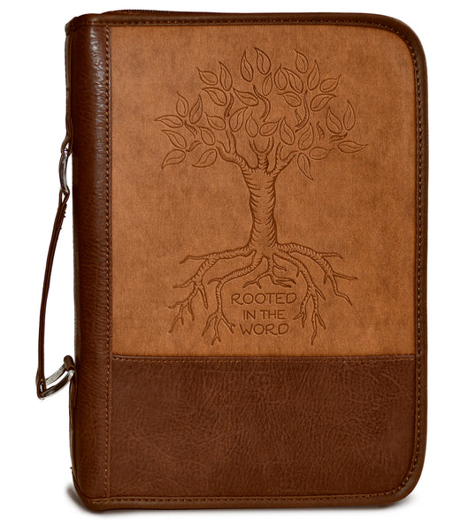 Bible Cover-Heat Stamp ROOTED-Brown-Medium