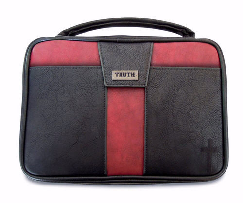 Bible Cover-Truth-Black w/Red Accent-X Large