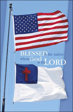 Bulletin-Blessed Is The Nation Whose God Is The Lord (Patriotic)-Legal Size (Pack Of 50) (Pkg-50)