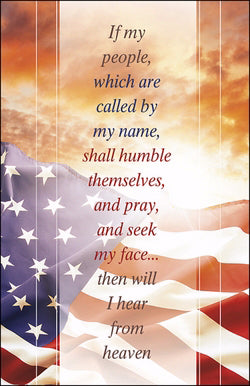 Bulletin-Pray And Seek My Face/Flag At Sunrise (Patriotic)-Legal Size (Pack Of 100) (Pkg-100)