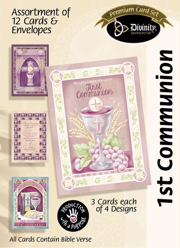 Card-Boxed-First Communion-Bread And Cup (Box Of 12)