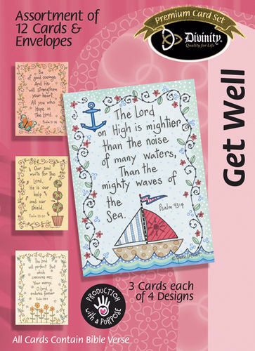Card-Boxed-Get Well-Sailboat & Flowers (Box Of 12)