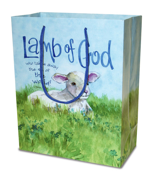 Gift Bag-Easter: Lamb Of God W/Tissue & Tag-Medium (Pack Of 6) (Pkg-6)