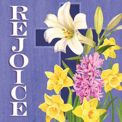 Napkin-Easter: Rejoice (6.5" X 6.5")-1 Package Containing 20 Napkins