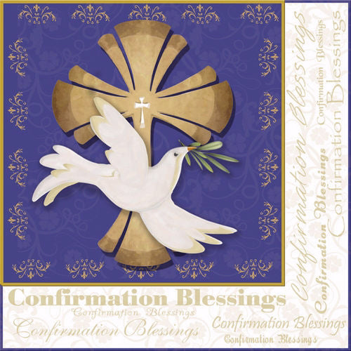 Napkin-Confirmation Blessings (6.5" X 6.5")-1 Package Containing 20 Napkins
