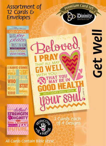 Card-Boxed-Get Well-Typographic Verses (Box Of 12)