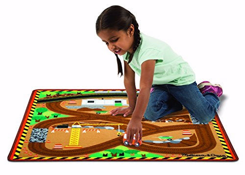 Toy-Round The Construction Zone Work Site Rug & Car Set (Ages 3+)