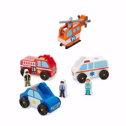 Toy-Emergency Vehicle Set (8 Pieces) (Ages 2+)