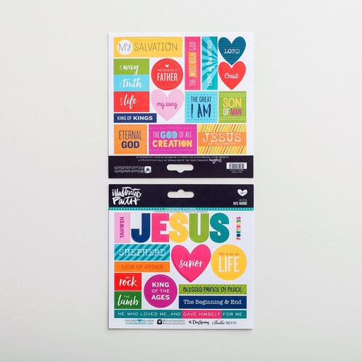 Bible Journaling-Cardstock Stickers-His Name (31 Pieces)