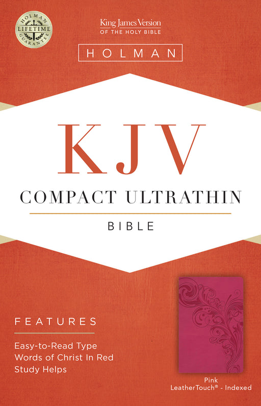 KJV Compact Ultrathin Reference Bible-Pink LeatherTouch Indexed