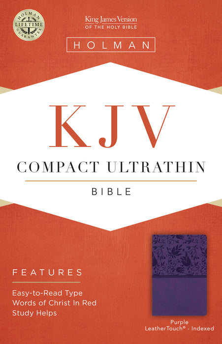 KJV Compact Ultrathin Reference Bible-Purple LeatherTouch Indexed