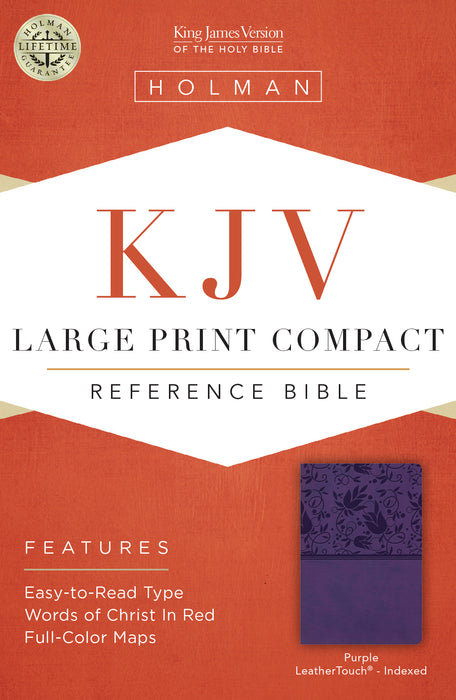 KJV Large Print Compact Reference Bible-Purple LeatherTouch Indexed