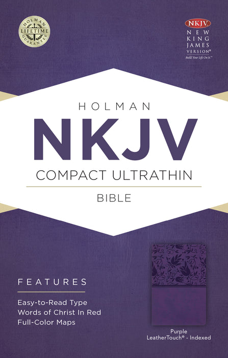 NKJV Compact UltraThin Bible-Purple LeatherTouch Indexed