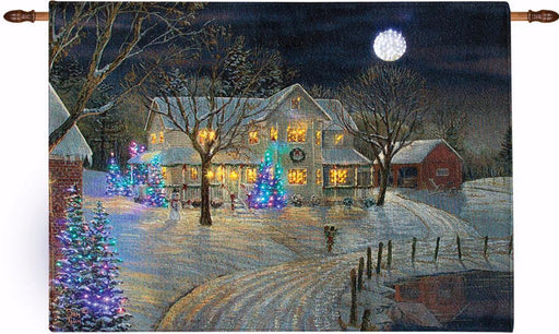 Wall Hanging-Holiday Night-Fiber Optic Tapestry w/Remote (36 x 26)