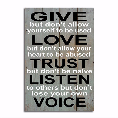 Wall Plaque-Give Love Trust (9.75 x 6.25)