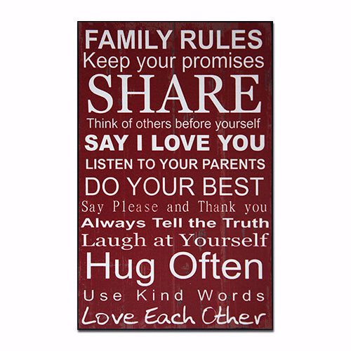 Wall Plaque-Family Rules (6 x 10)