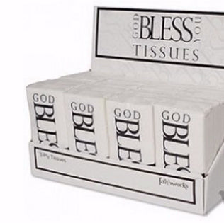 Tissues-Pocket-God Bless You-Black/White (24 Pkg Of 10) (Pkg-24)