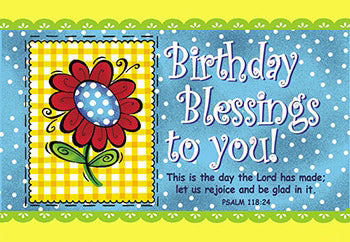 Cards-Pass It On-Birthday Blessings-Flower (3"x2") (Pack of 25) (Pkg-25)