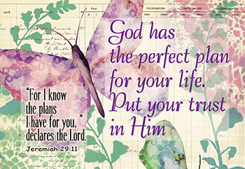 Cards-Pass It On-God Has The Perfect Plan (3"x2") (Pack of 25)  (Pkg-25)