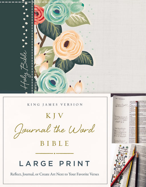 KJV Journal The Word Bible/Large Print-Deep Teal/Floral-Hardcover