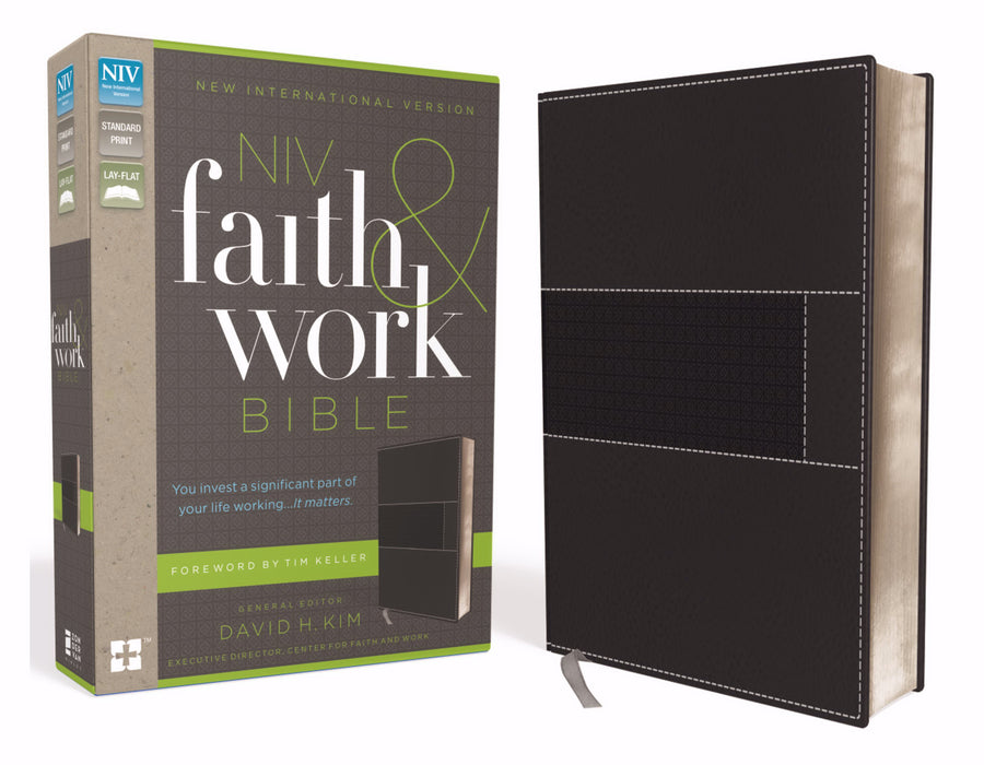 NIV Faith And Work Bible-Charcoal Duo-Tone