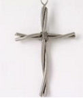 Wall Cross-Twisted Wire-Pewter (5-7/8x3-5/8)
