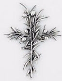 Wall Cross-Olive Branch-Pewter (5-1/4x3-15/16)