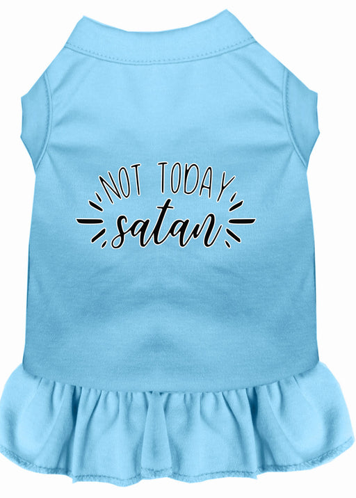 Not Today Satan Screen Print Dog Dress Baby Blue XL (16)