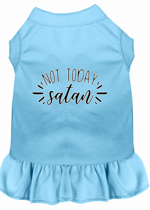 Not Today Satan Screen Print Dog Dress Baby Blue XXL (18)