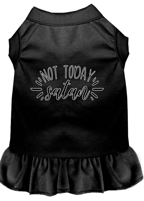 Not Today Satan Screen Print Dog Dress Black Sm (10)