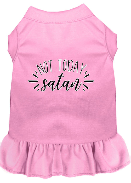 Not Today Satan Screen Print Dog Dress Light Pink Sm (10)