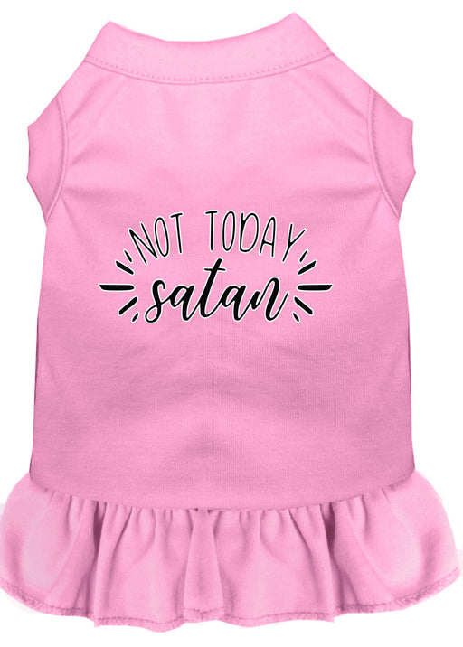Not Today Satan Screen Print Dog Dress Light Pink XL (16)