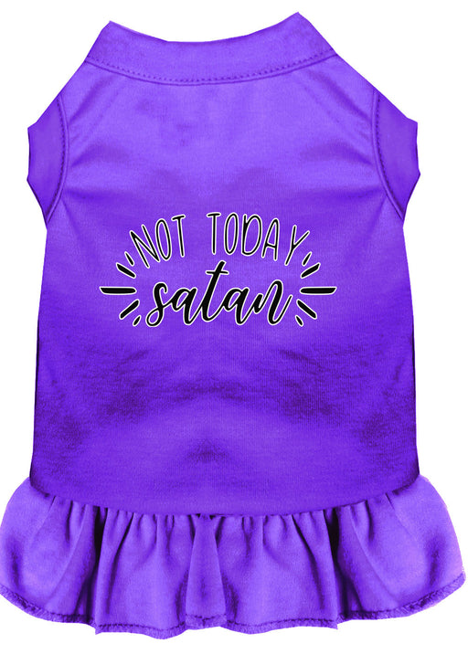 Not Today Satan Screen Print Dog Dress Purple 4X (22)