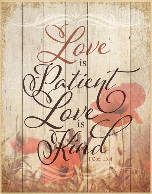 Wall Plaque-Timberland Art-Love Is Patient (11.75" x 15")