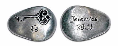 Span-Pocket Key Stone-Fe, Jeremias 29:11-1 Bag With 6 Stones (Pkg-6)