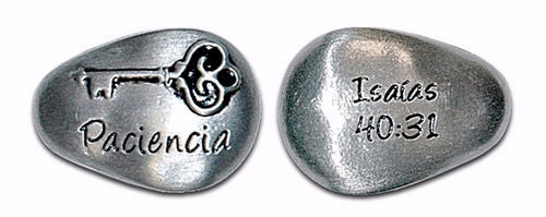 Span-Pocket Key Stone-Paciencia, Isaias 40:31-1 Bag With 6 Stones (Pkg-6)