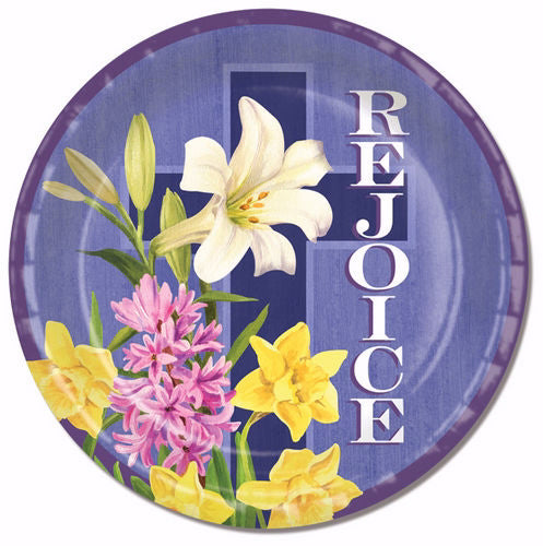 Plate-Easter-Rejoice Lilies (10.5")-1 Package Containing 8 Plates