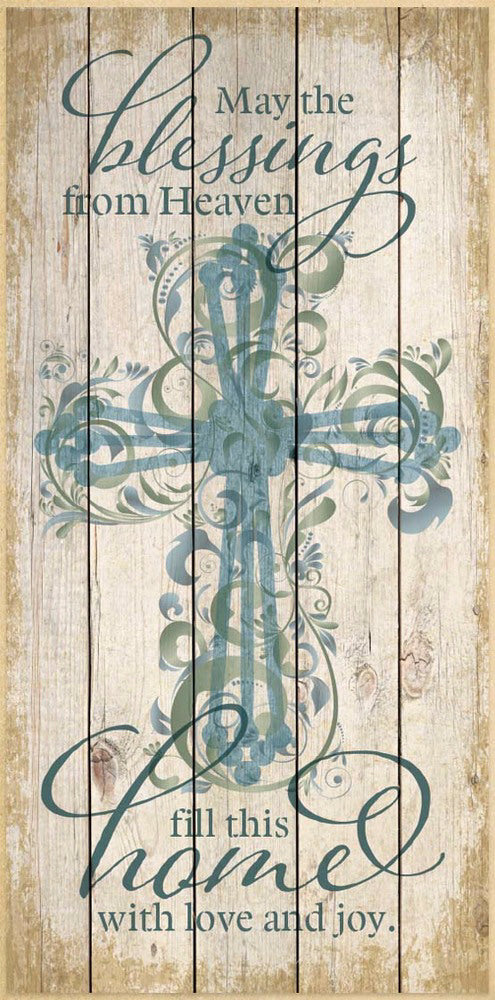 Wall Plaque-Timberland Cross-May The Blessings (6.75" x 13.625")